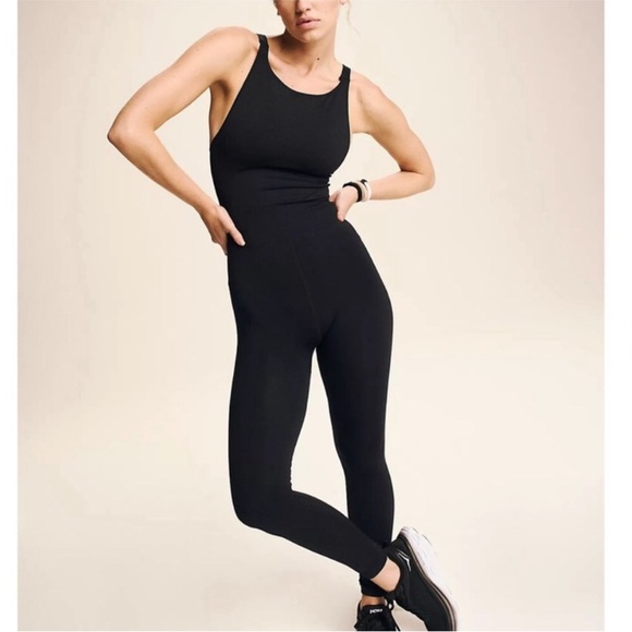 Free People Good Karma High Neck Onesie In Solid Black. NWOT! Sz XS/S - Picture 4 of 10